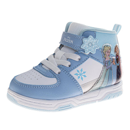 Frozen Girls Anna & Elsa High-Top Sneakers Hook and Loop with Lace-Up (Little Kid)