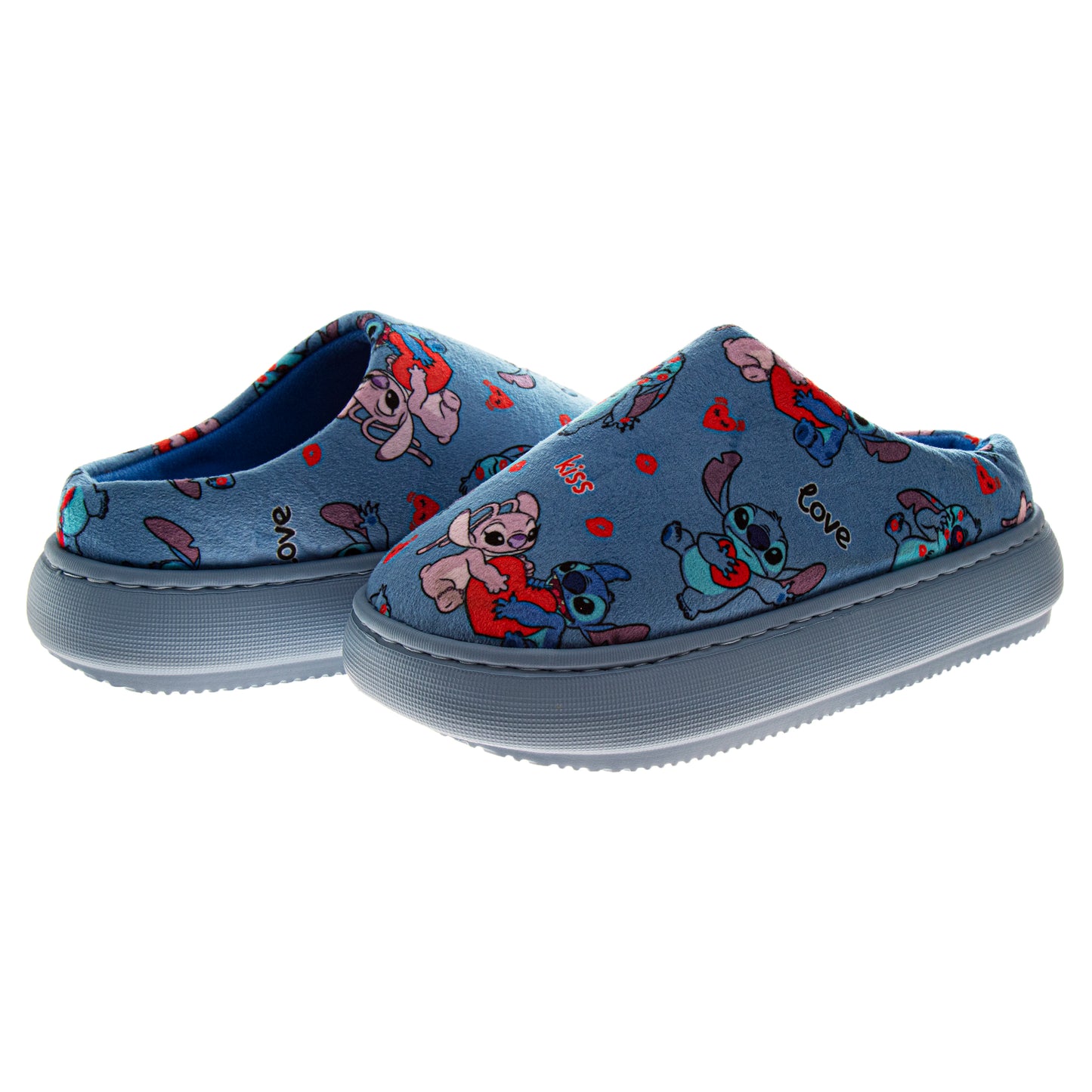 Disney Stitch & Angel Women's Slippers  Cozy and Fun House Shoes (Adult)