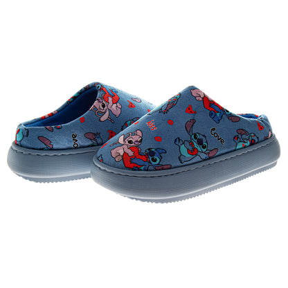 Disney Stitch & Angel Women's Slippers  Cozy and Fun House Shoes (Adult)
