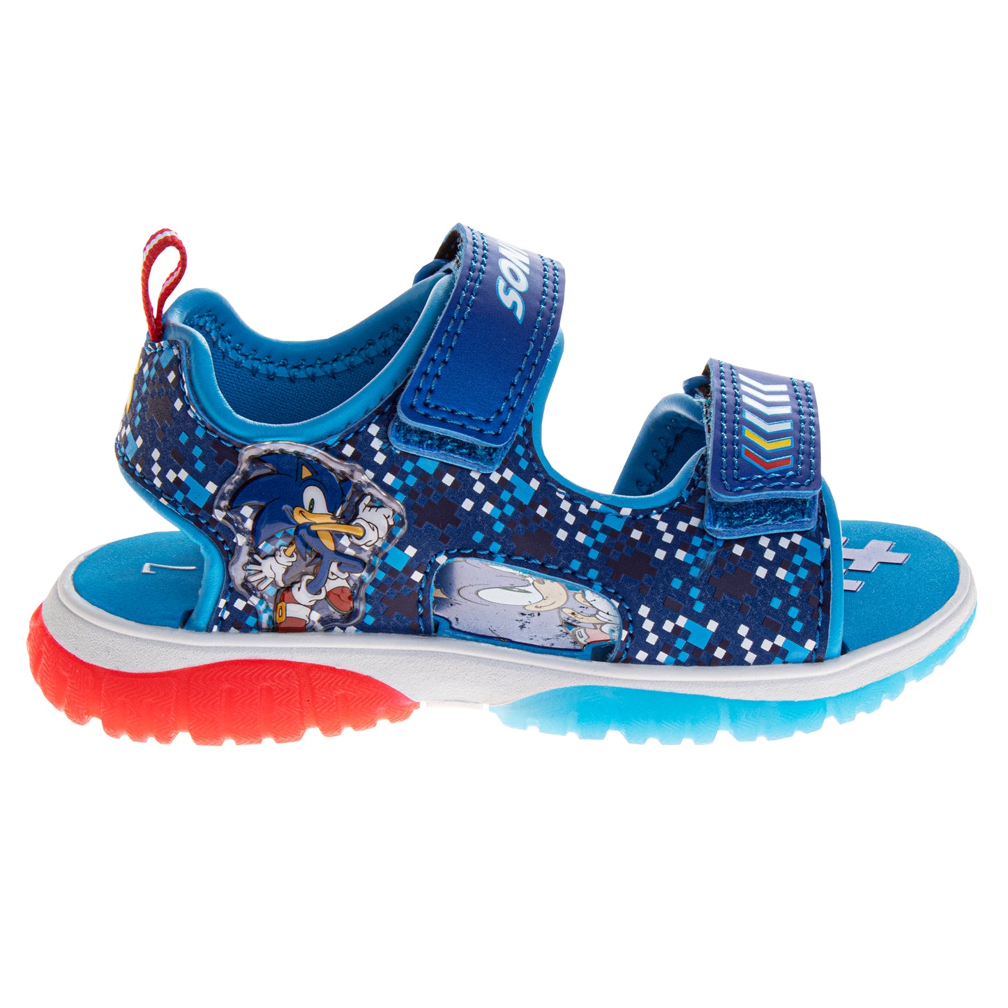 Sonic the Hedgehog Boys Hook and Loop Sport Sandals with Tails (Toddler)