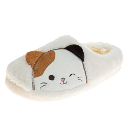Squishmallows Cameron the Cat House Slippers Women's  Plushy Comfy Soft Cozy Warm Indoor Wear (Adult)