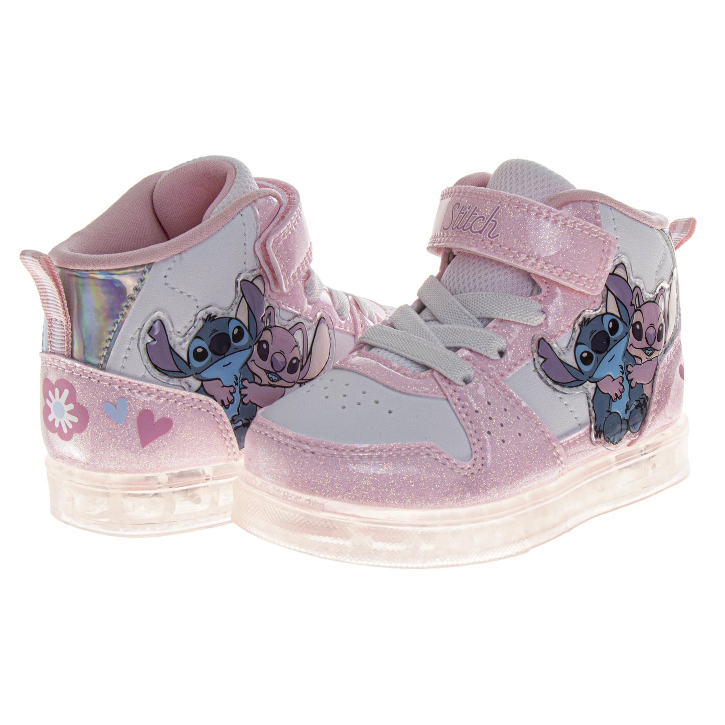 Disney Stitch High Top Sneakers Boys  Alien Design Casual Durable Canvas LaceUp Style Skate Look (Toddler / Little Kid)