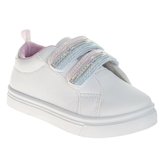 Laura Ashley Hook & Loop Sneakers Girls'  Easy Hook & Loop Stylish Everyday Wear Comfort Fit Durable (Toddler / Little Girl)