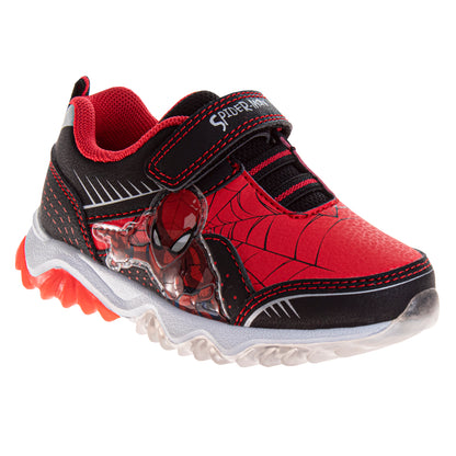 Marvel Spider-Man Boys Light-Up Sneakers with Hook and Loop Closure (Toddler)