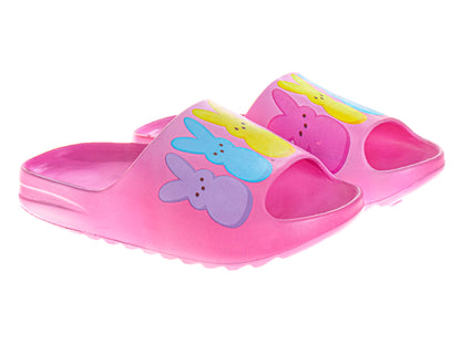Peeps Slides for Ladies - Lightweight Slip-On Casual Comfort Dual Size (Adult)