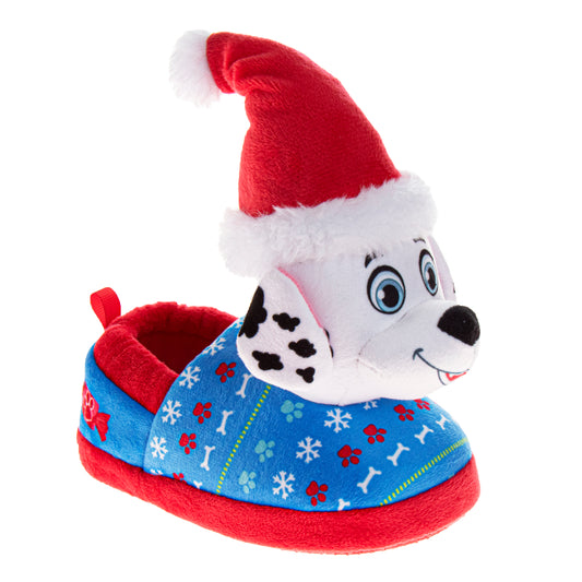 Paw Patrol Chase and Marshall Christmas Boys Slippers Cozy Plush Santa House Shoes Size Toddler