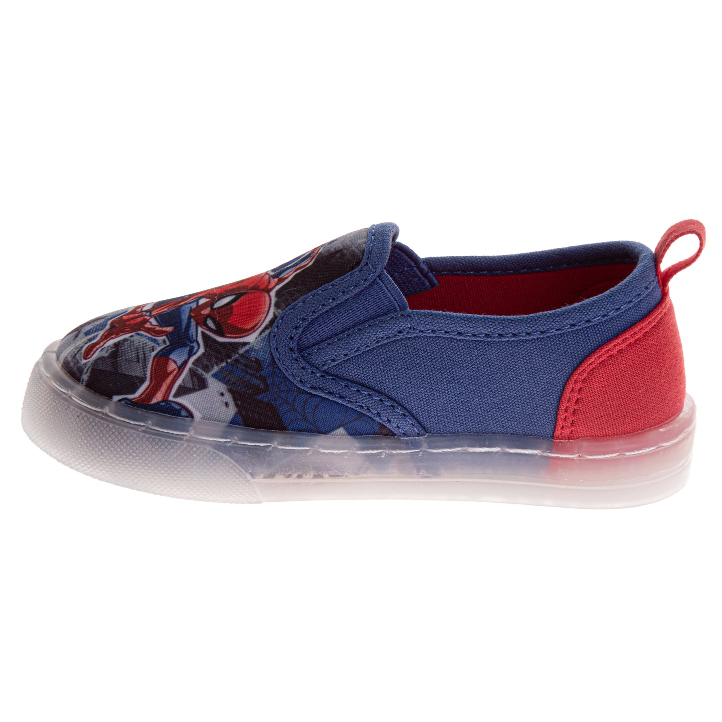 Marvel Spiderman Slip On Canvas Boys  WebSlinger Easy Wear NoLace Design Everyday Casual Comfortable Fit (Toddler / Little Kid)