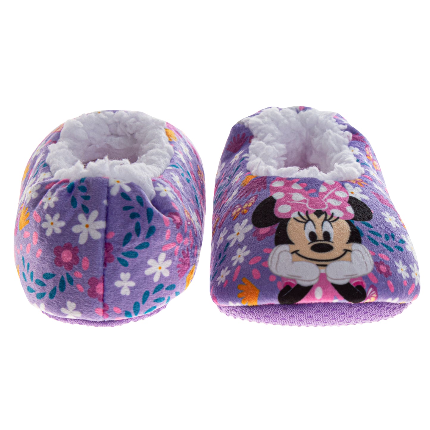 Disney Minnie Mouse Slippers for Girls  Minnie Design Comfortable Cozy Indoor Soft (Toddler / Little Kid)