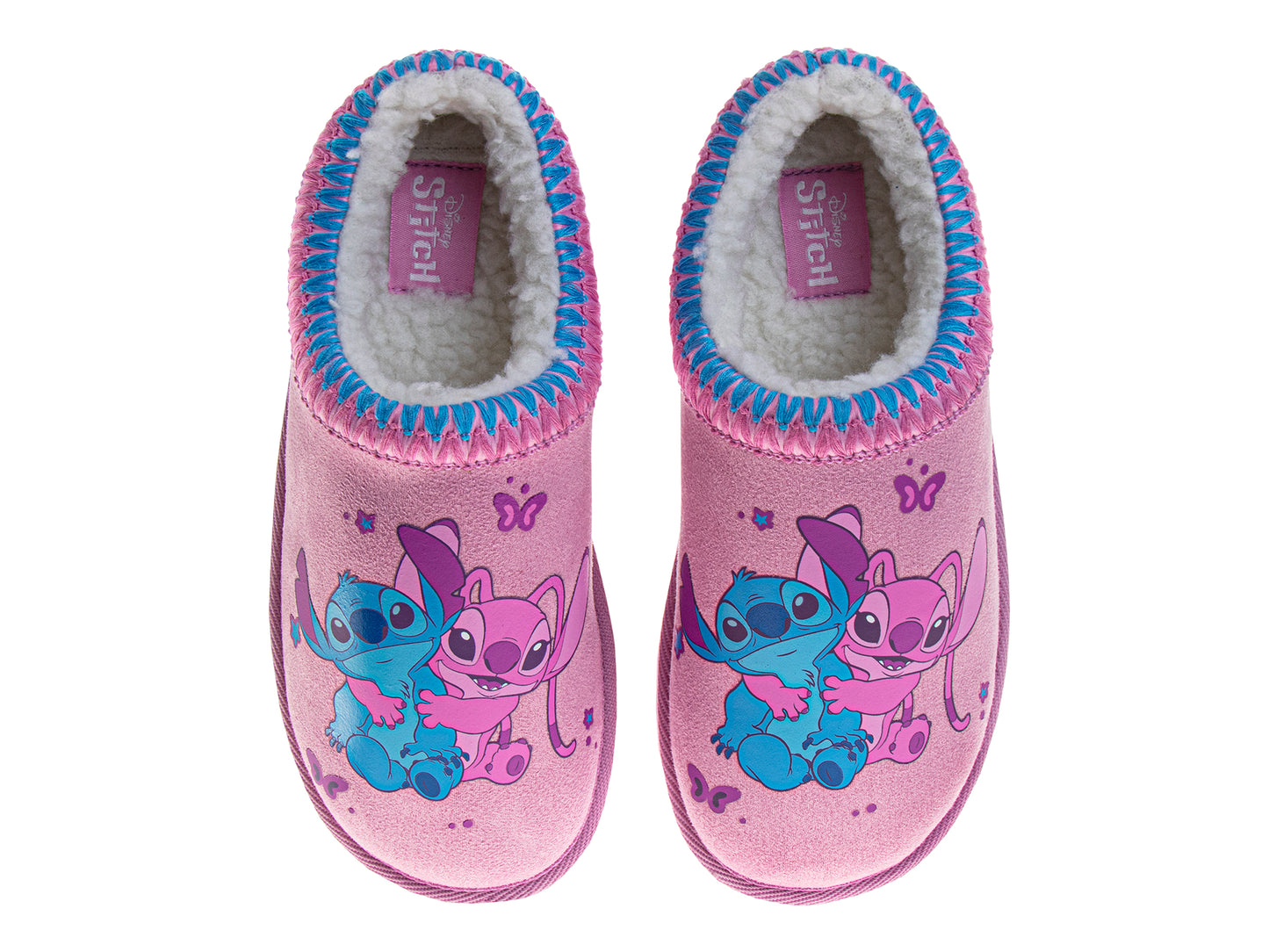 Disney Stitch & Angel Plush Lined Slippers Girls  Cozy Soft Warm NonSlip Sole Indoor Comfort (Little Kid / Big Kid)