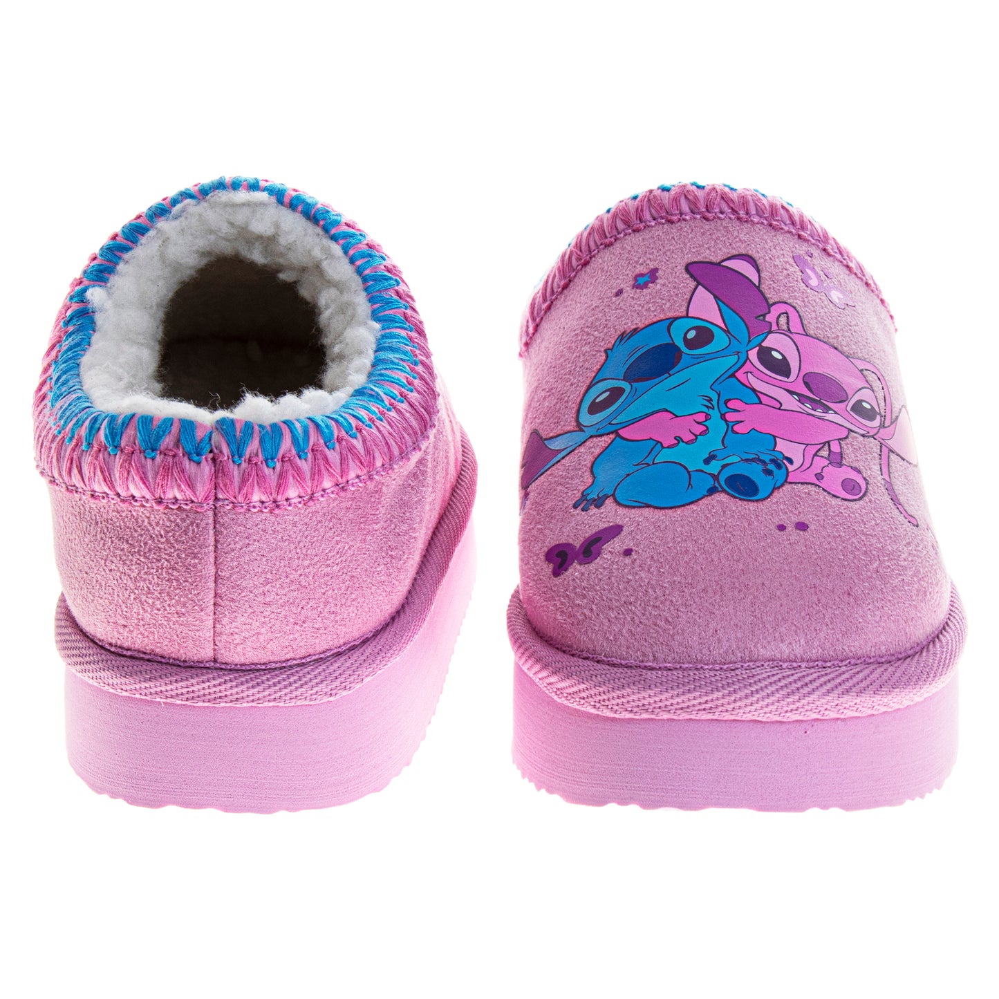 Disney Stitch & Angel Plush Lined Slippers Girls  Cozy Soft Warm NonSlip Sole Indoor Comfort (Little Kid / Big Kid)