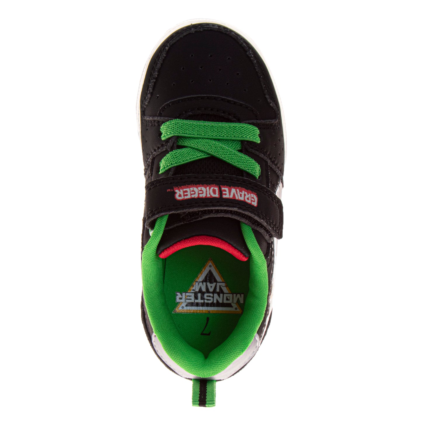 Monster Jam Monster Truck Design Sneakers Boys  Green Details Rugged Tread Action Ready HighImpact Look Velcro Closure (Toddler / Little Kid)