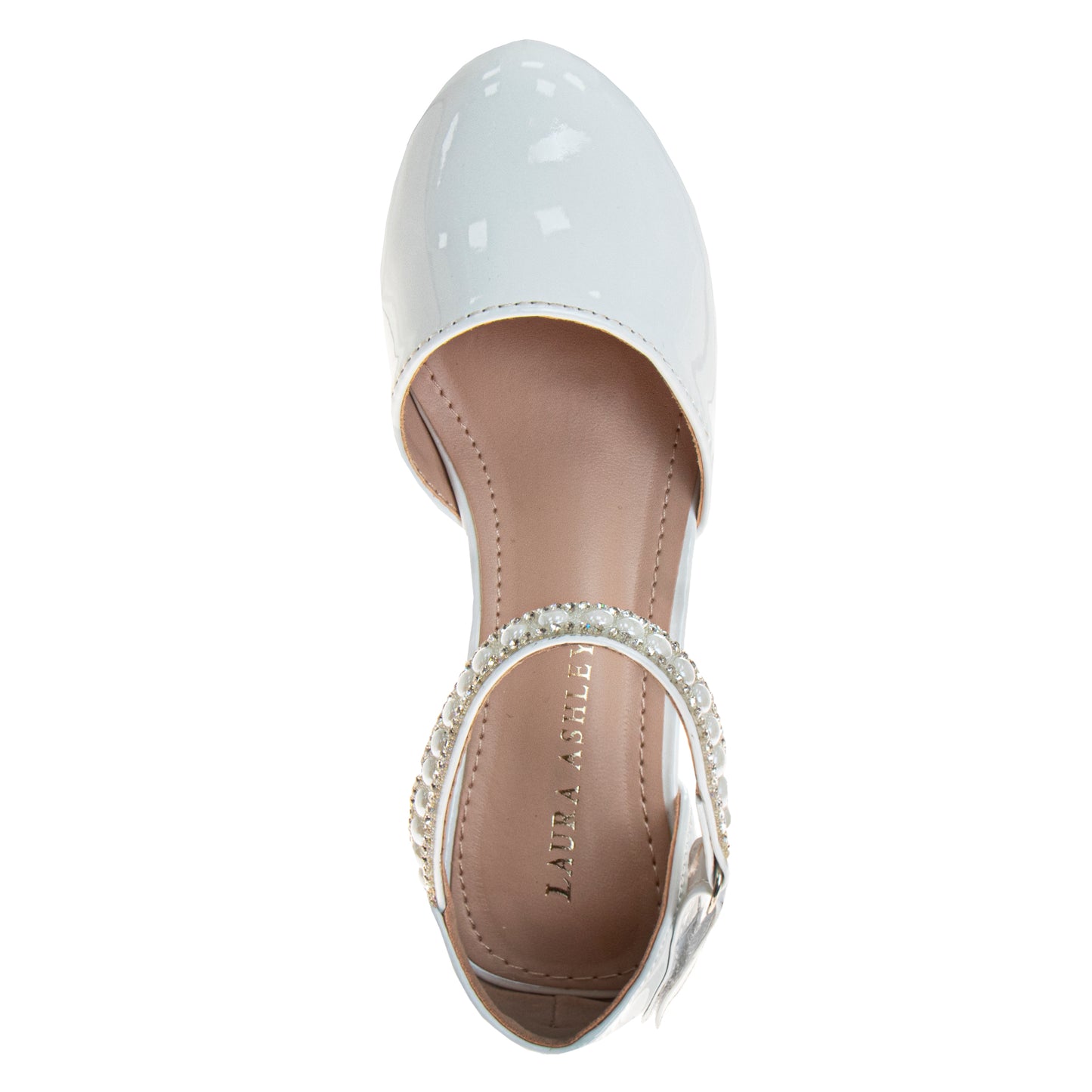 Laura Ashley Rhinestones Low Heeled Dress Shoes Girls'  Elegant Formal Wear Comfort Fit Stylish (Little Kid)
