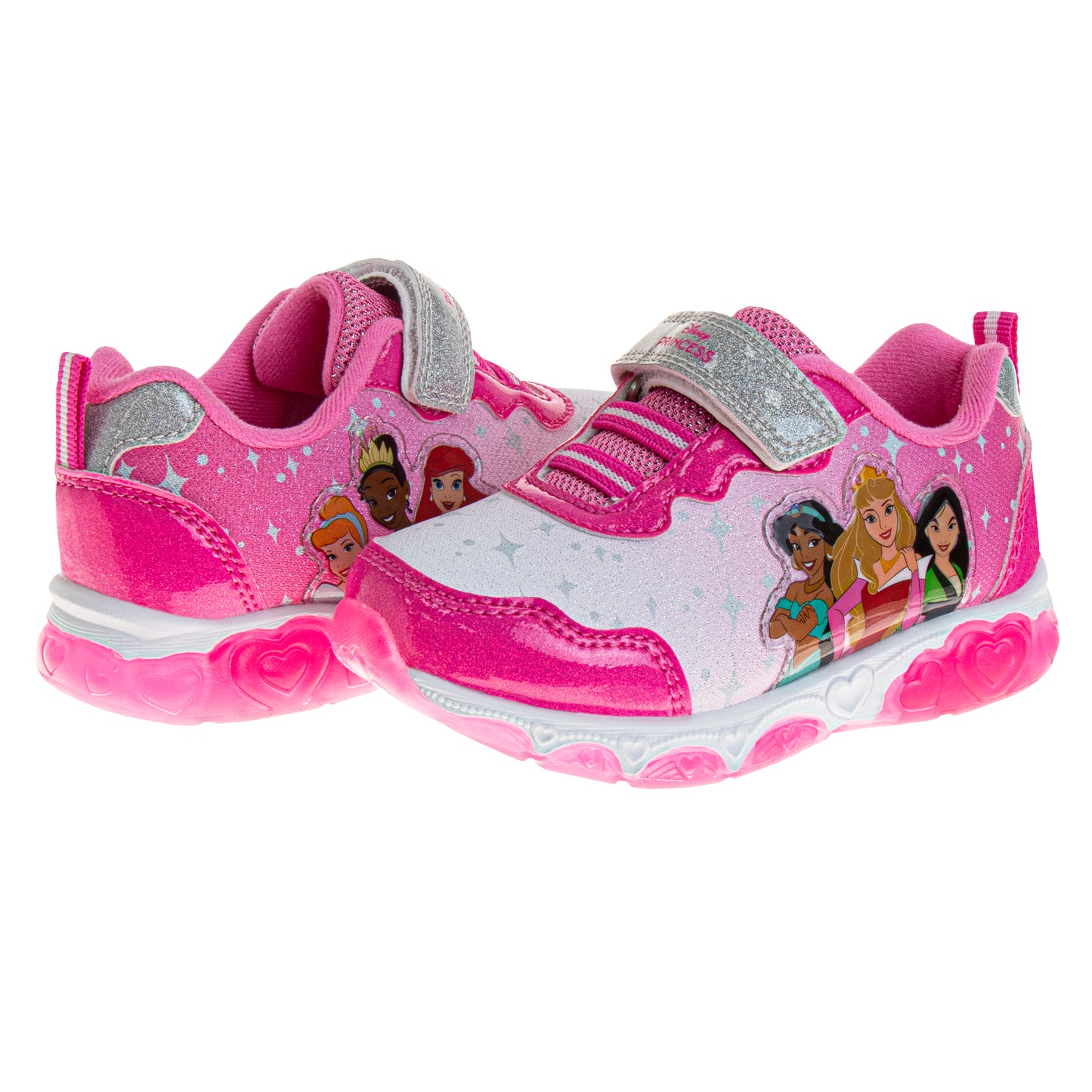 Disney Girls Princess Characters Light Up Laceless Shoes (Toddler/Little Girl)