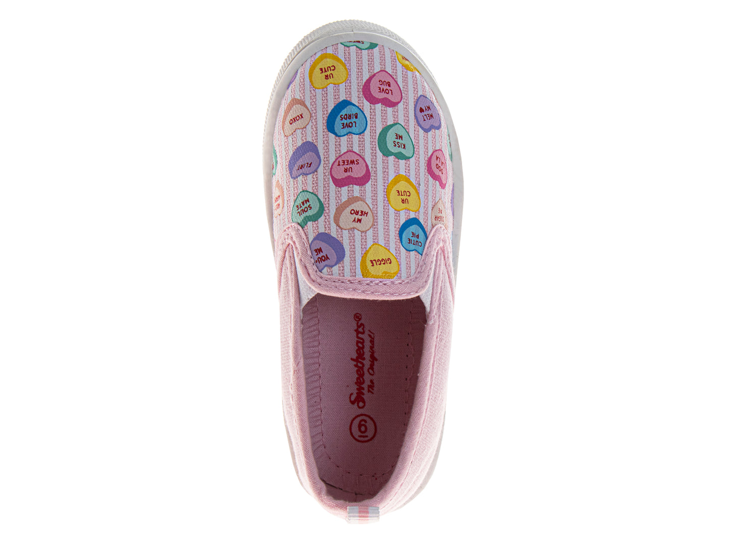 Sweethearts Conversation Hearts SlipOn Shoes Girls  Sweet Style Adorable Easy On/Off Casual Comfort NoLace Design (Toddler)
