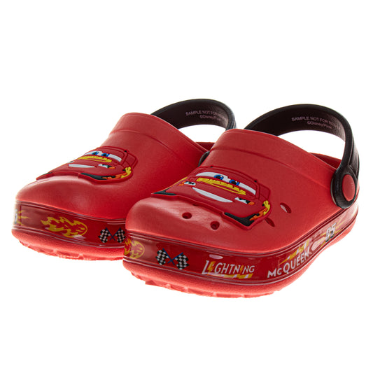 Cars Boys Lightning McQueen Slip-On Clogs with Back Strap (Toddler)