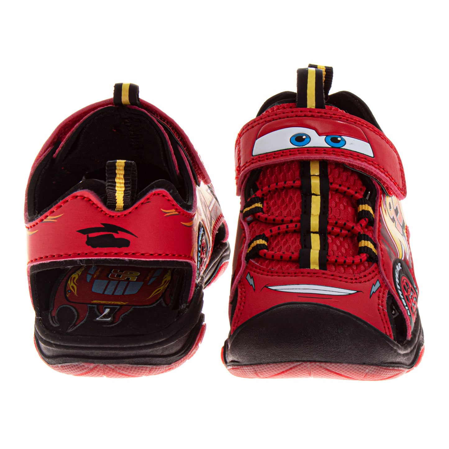 Disney Cars Boys Lightning McQueen Hook and Loop Sport Sandals – Open Toe (Toddler / Kids)
