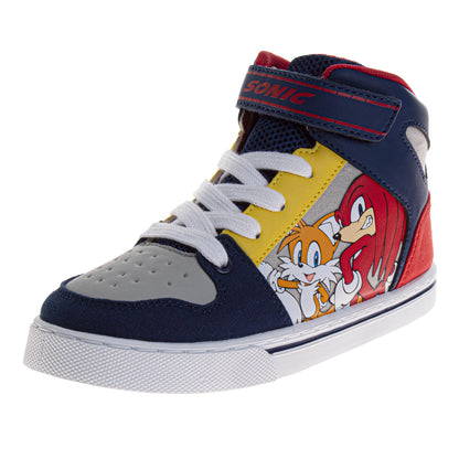 Sonic the Hedgehog Boys High Top Sneakers with Hook and Loop Closure (Big Kid)