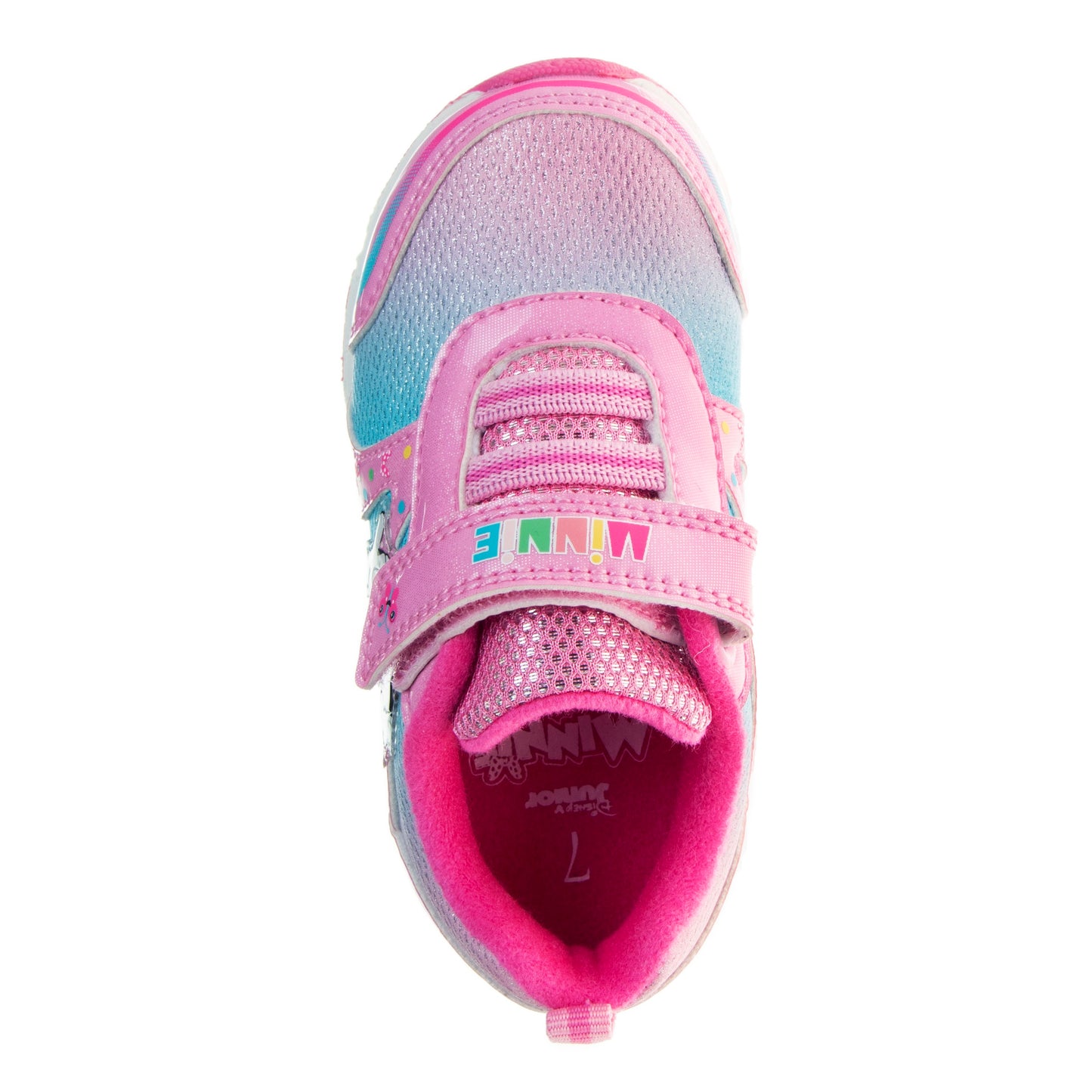 Disney Minnie Mouse Girls Light-Up Sneakers with Hook and Loop Closure (Toddler)