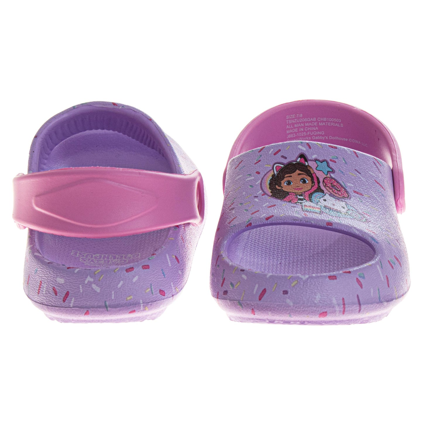 Gabby’s Dollhouse Girls Dual Size Clogs with Back Strap (Toddler / Little Kid)