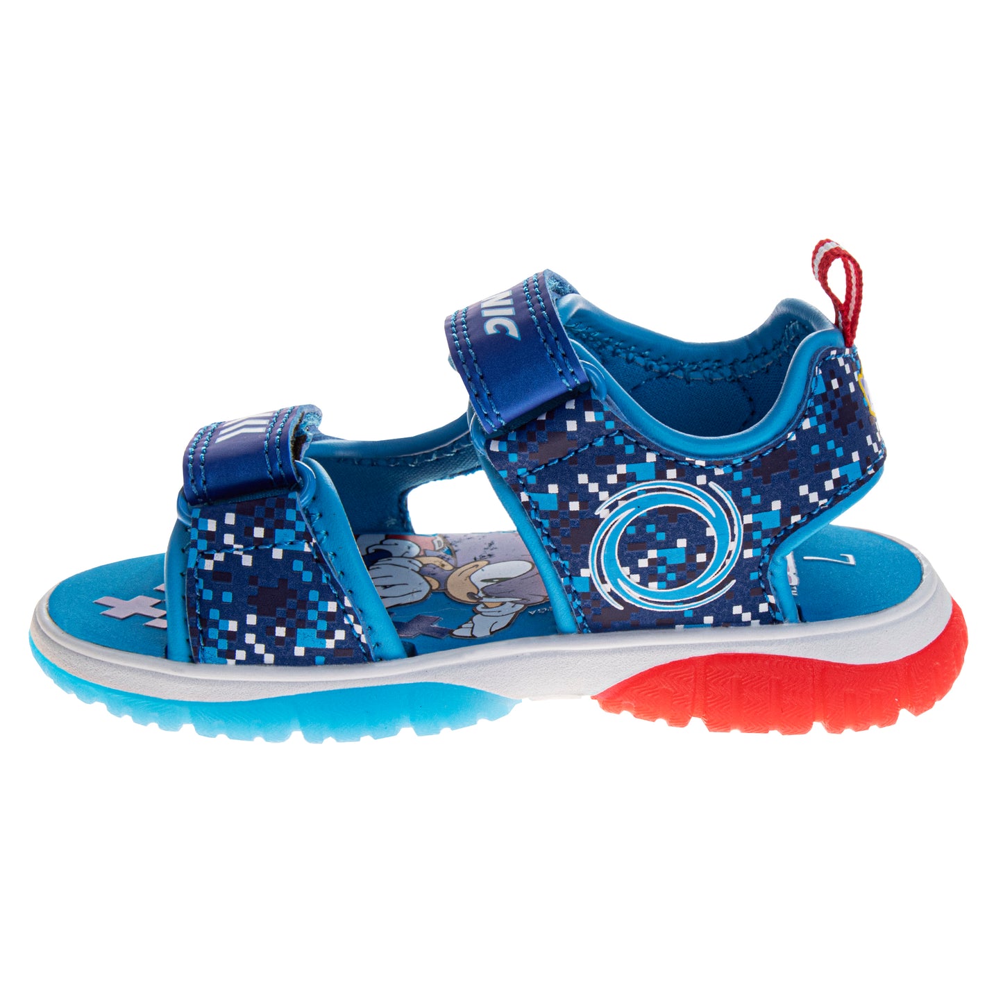 Sonic the Hedgehog Boys Hook and Loop Sport Sandals with Tails (Toddler)