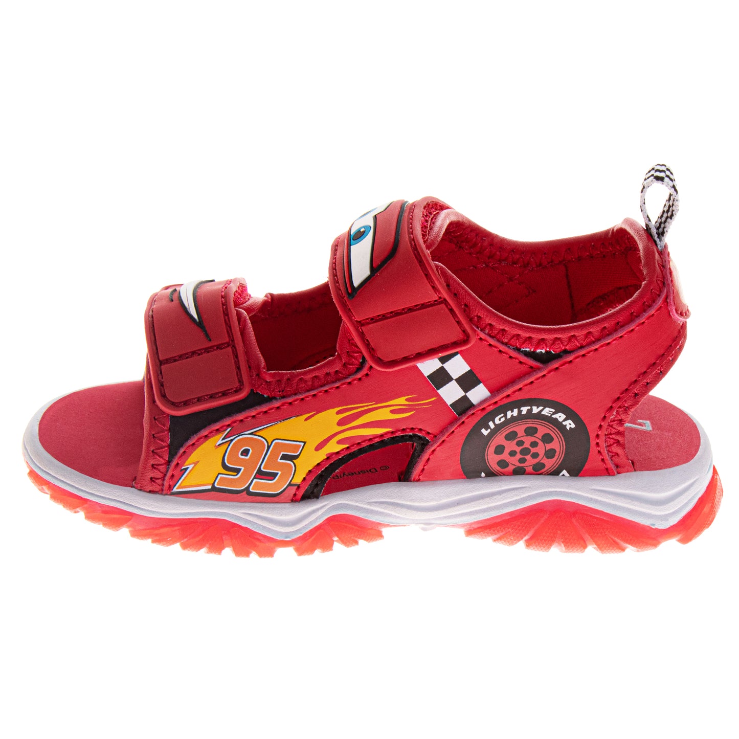 Cars Boys Lightning McQueen Hook and Loop Sport Open Toe Sandal (Toddler / Kids)