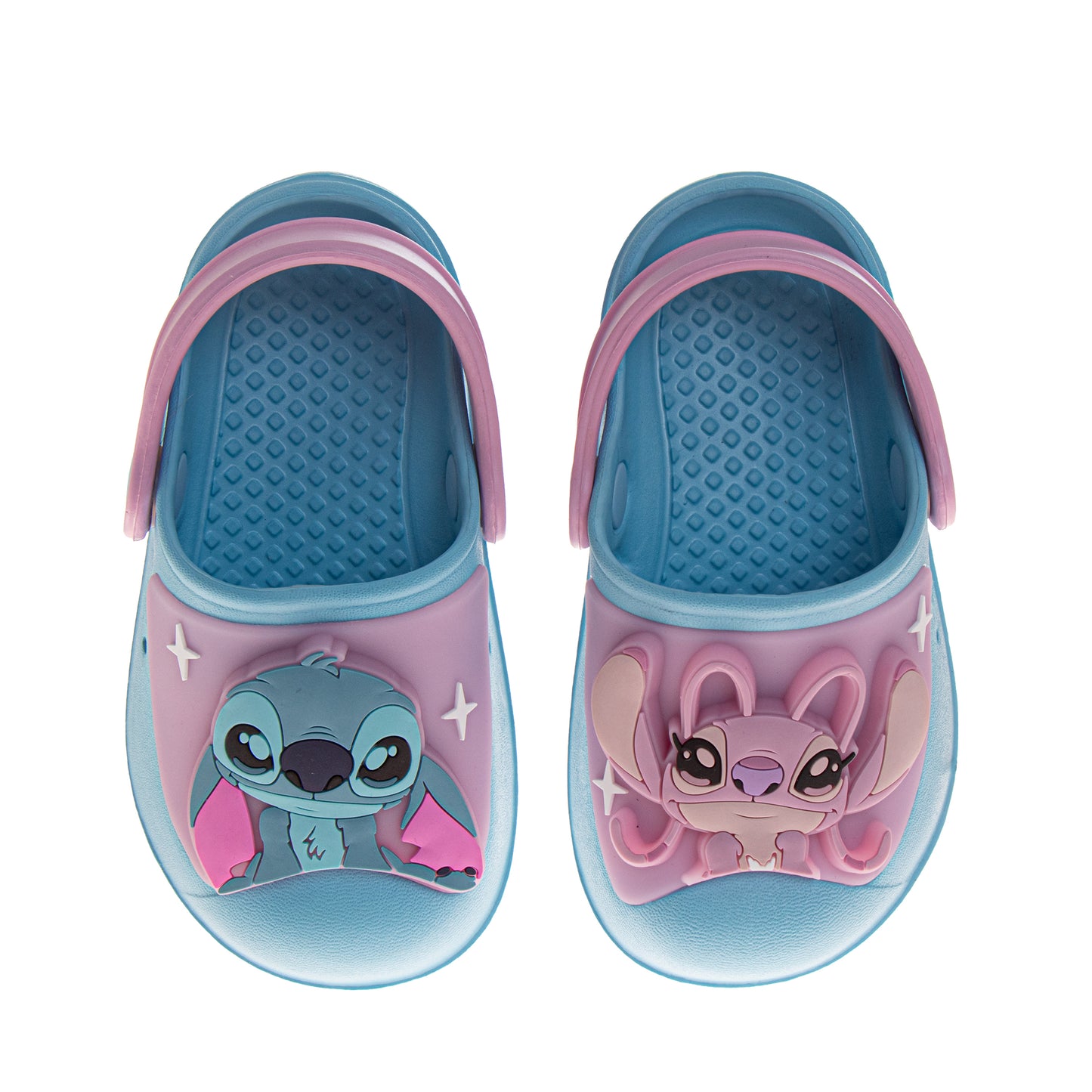 Disney Girls Stitch and angel Slip-On Clogs and Back Strap (Toddler)