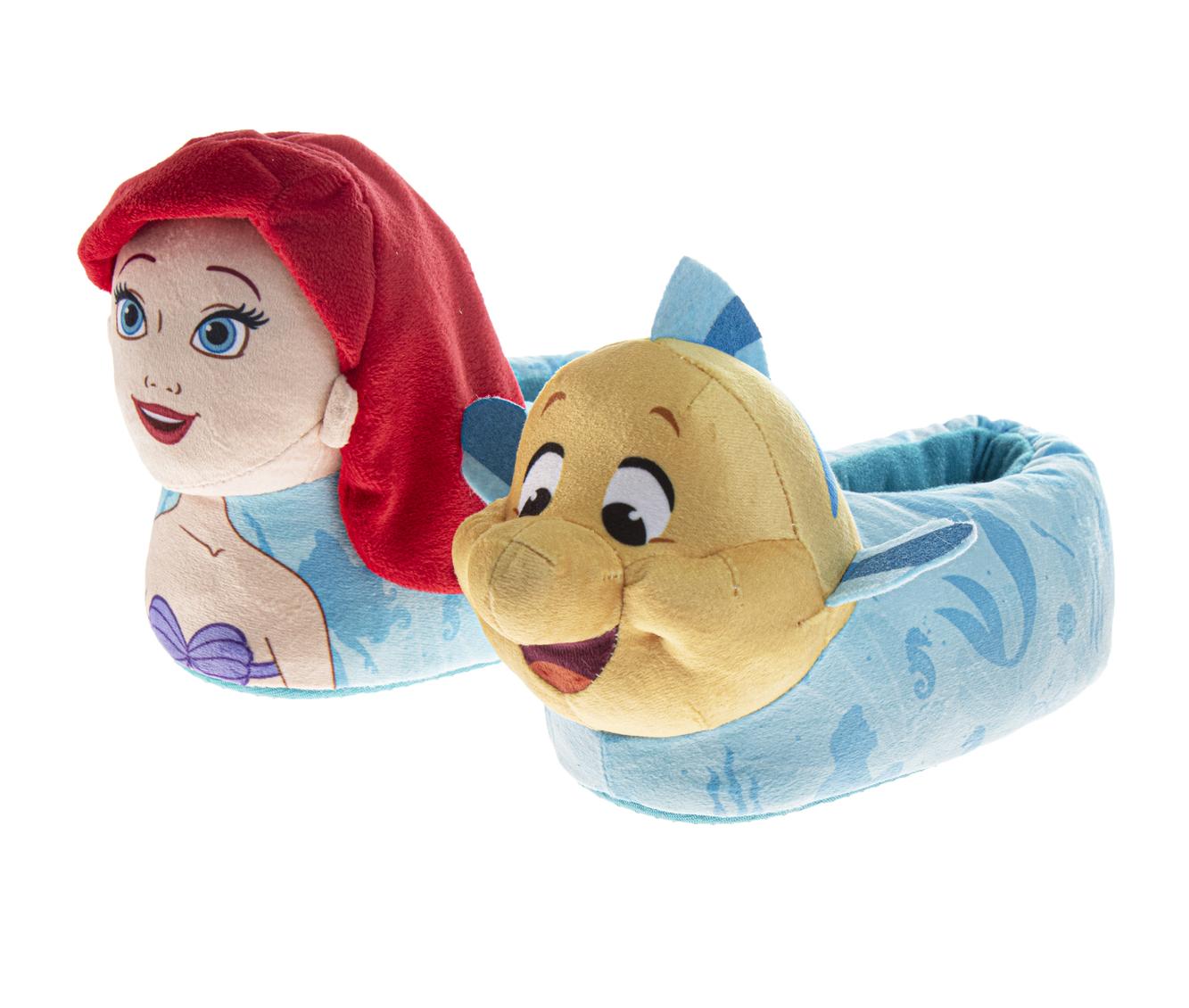 Disney Little Mermaid 3D Slippers Ariel & Flounder Warm Fluffy House Girls' Slippers (Toddler/Little Kids)