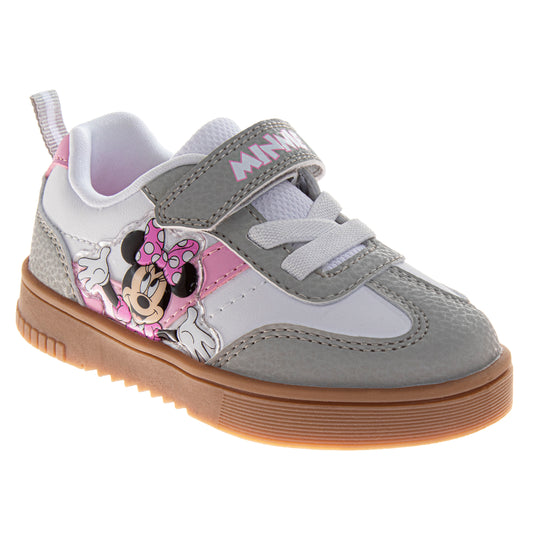 Disney Minnie Mouse Court Sneakers Girls  Polka Dot Athletic Running Hook and Loop Comfort Fit (Toddler / Little Kid)