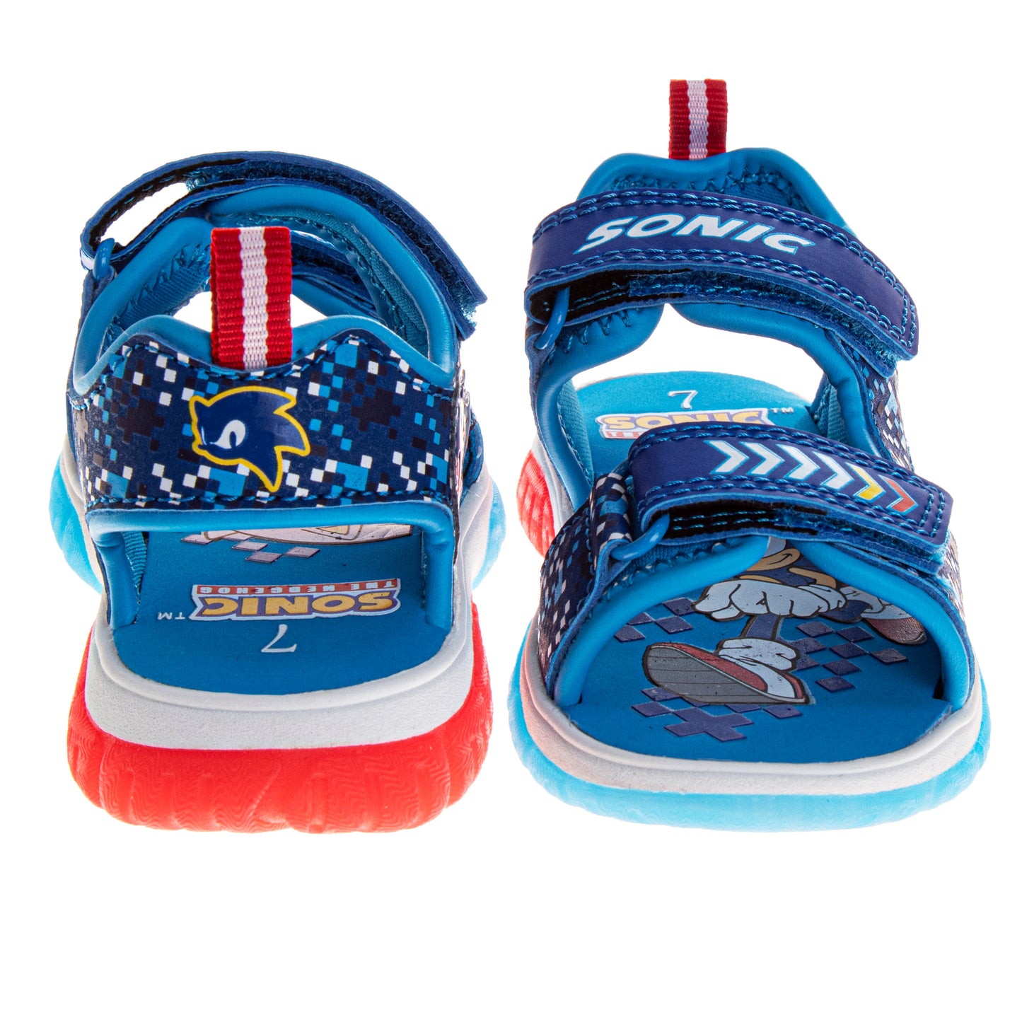 Sonic the Hedgehog Boys Hook and Loop Sport Sandals with Tails (Toddler)
