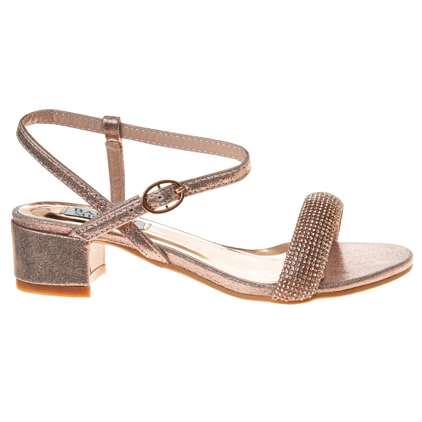 Badgley Mischka Low Heeled Dress Shoes Girls - Elegant Glamorous Sparkle Detail Formal Wear Comfort Fit (Little Kid – Big Kid)