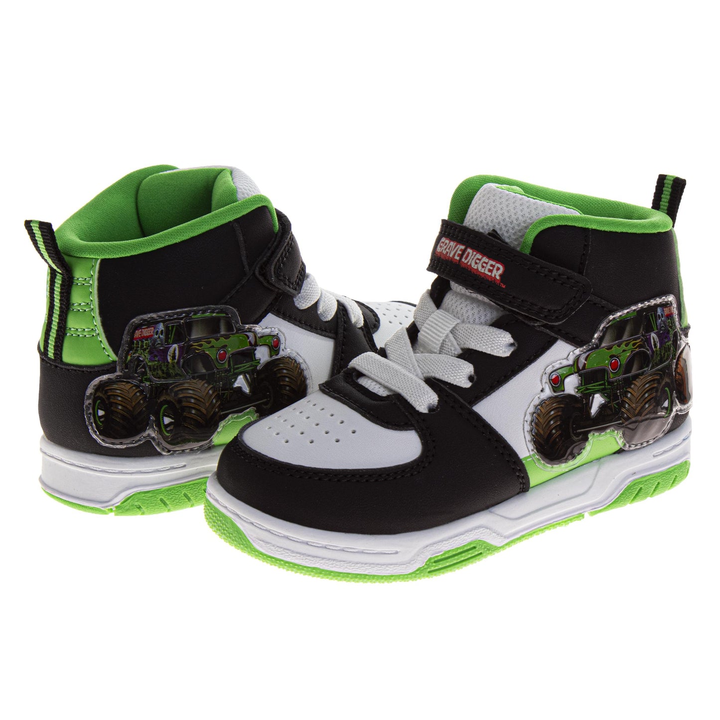 Monster Jam Boys High Top Sneakers Hook and Loop with Lace-Up (Little Kid)