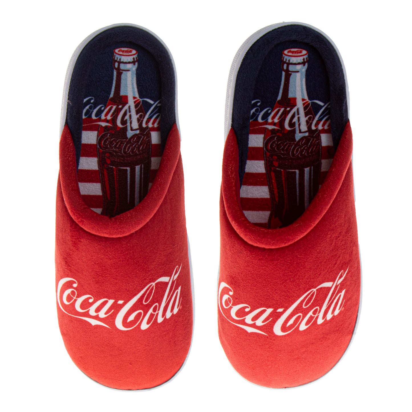 CocaCola Classic Logo Casual Slippers for Men  Cozy SoftLined Indoor Relaxation Footwear (Adult)