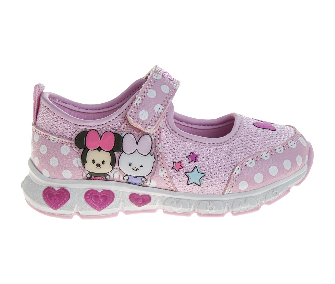 Disney Minnie Mouse & Daisy Girls' Toddler Tsum Tsum-Style Light-Up Mary Jane Sneakers