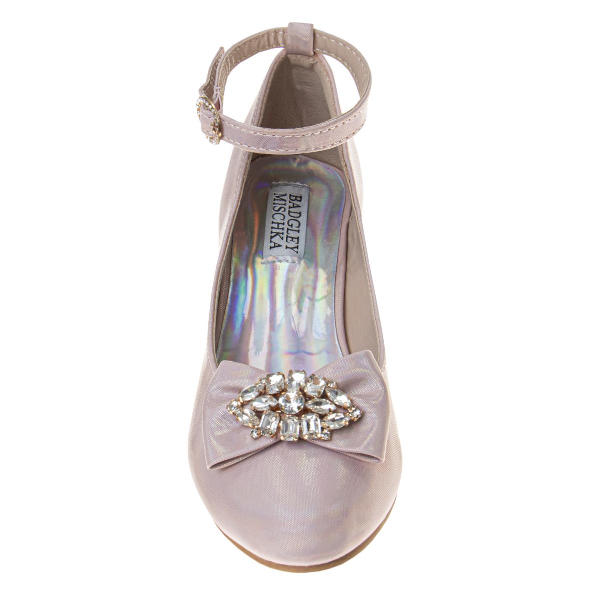 Badgley Mischka Low Heeled Dress Pumps Girls'  Elegant Stylish Formal Wear Comfort Heel Sparkle Detail (Little Kid / Big Kid)