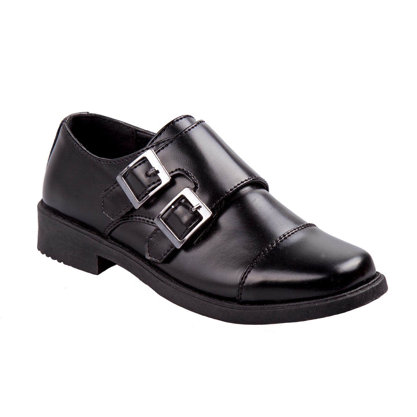 Josmo Boy’s Dress Shoes / Hook and Loop Double Monk Strap Cap Toe Oxford Loafers (Little Kid/Big Kid)
