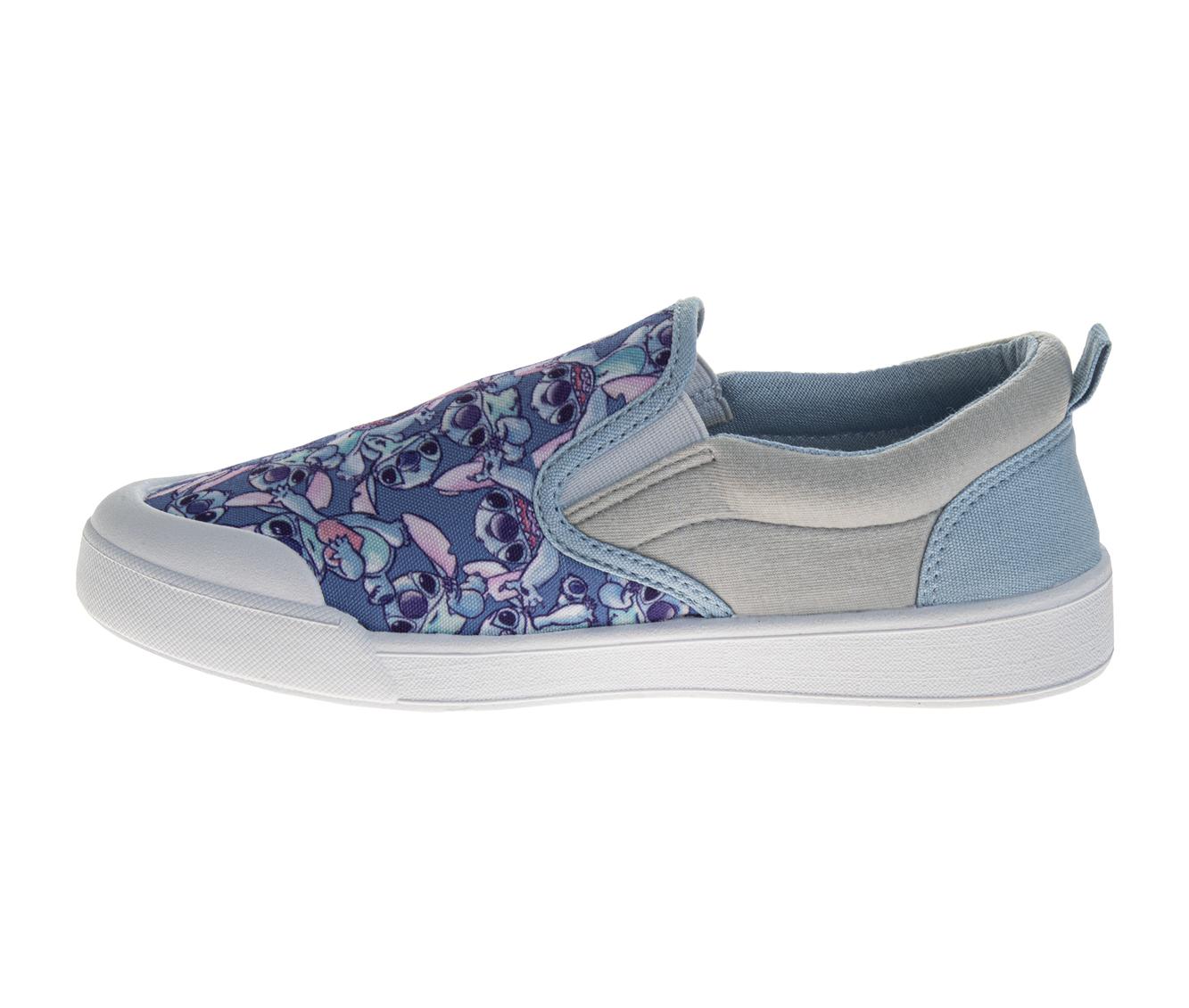 Disney Stitch SlipOn Canvas Sneakers Women's  Easy On/Off Casual Wear Comfort Fit Fun Design Everyday Style (Adult)