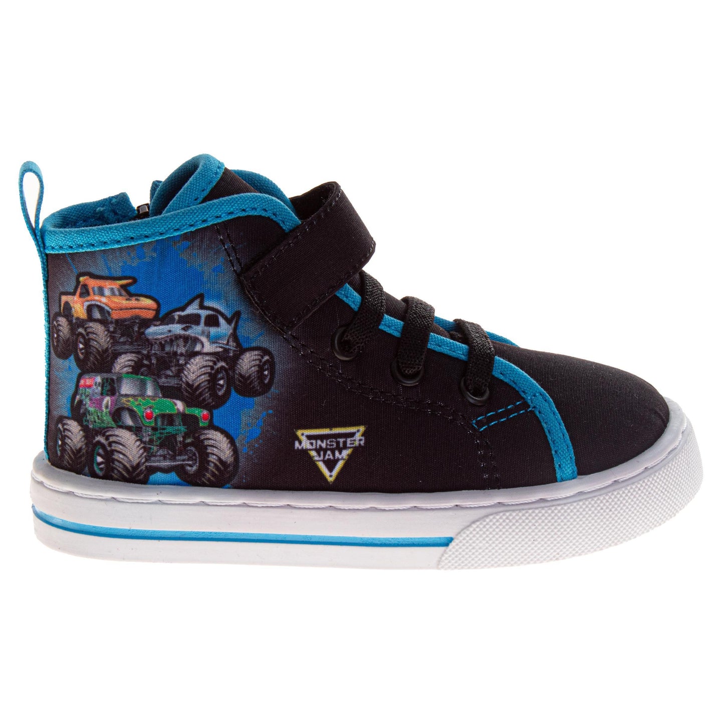 Monster Jam Canvas HighTop Sneakers Kids  Durable Rugged Tread LaceUp Style Action Ready Ankle Support (Toddler / Little Kid)