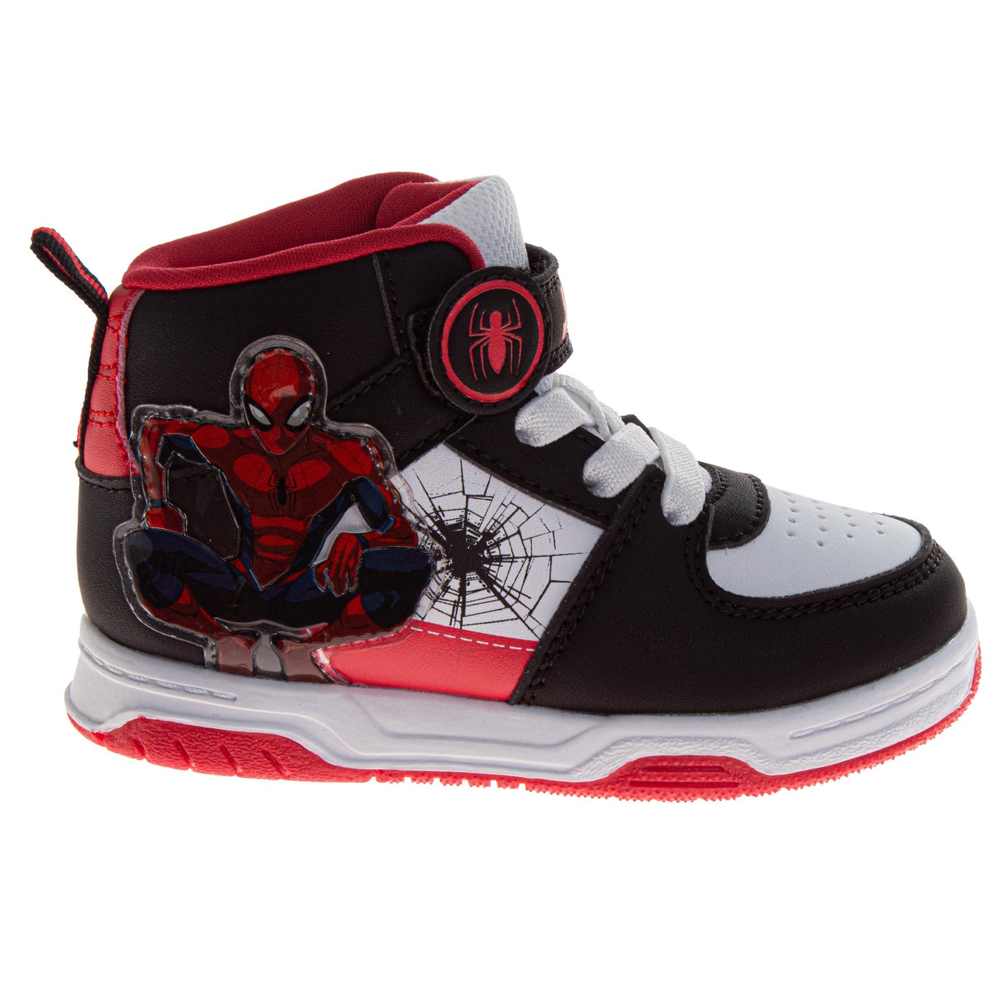 Spider-Man Boys High Top Sneakers Hook and Loop with Lace-Up (Little Kid)