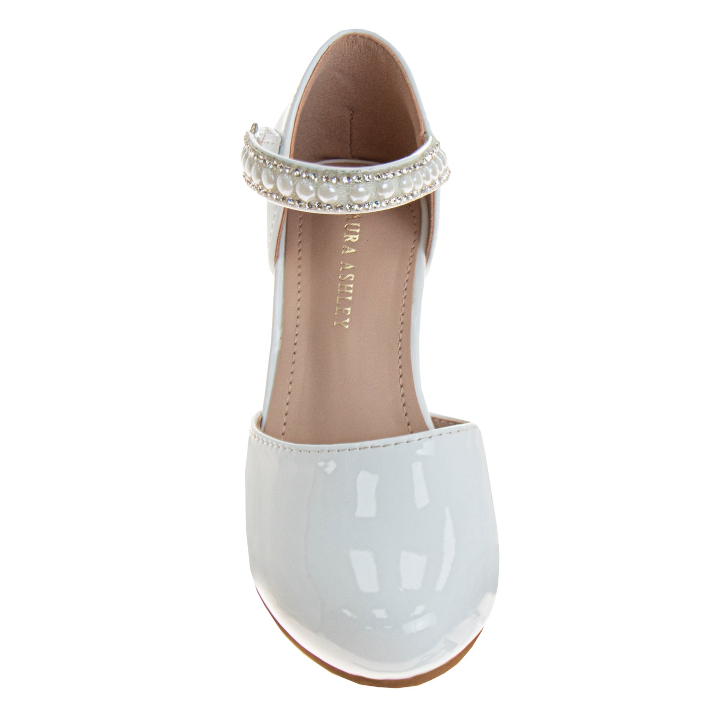 Laura Ashley Rhinestones Low Heeled Dress Shoes Girls'  Elegant Formal Wear Comfort Fit Stylish (Little Kid)