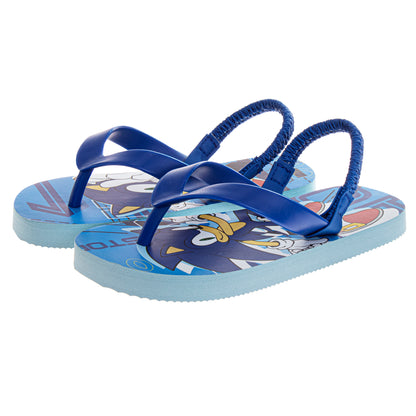 Josmo Sonic the Hedgehog Flip Flop Sandal Water Shoes - Beach Slides SlipOn Thong FlipFlops Sandals for Boys (5-10 Toddler 11-12)