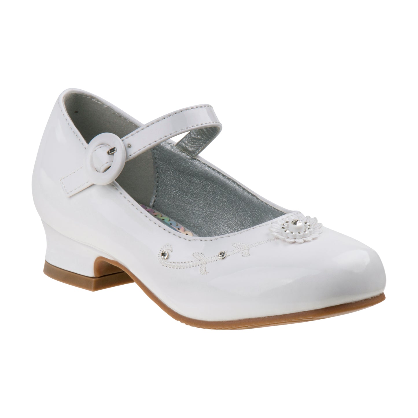 Josmo Girls Dress Shoes with Low Heels:rMary Jane Flower Girl Wedding Party  (Little Kid )