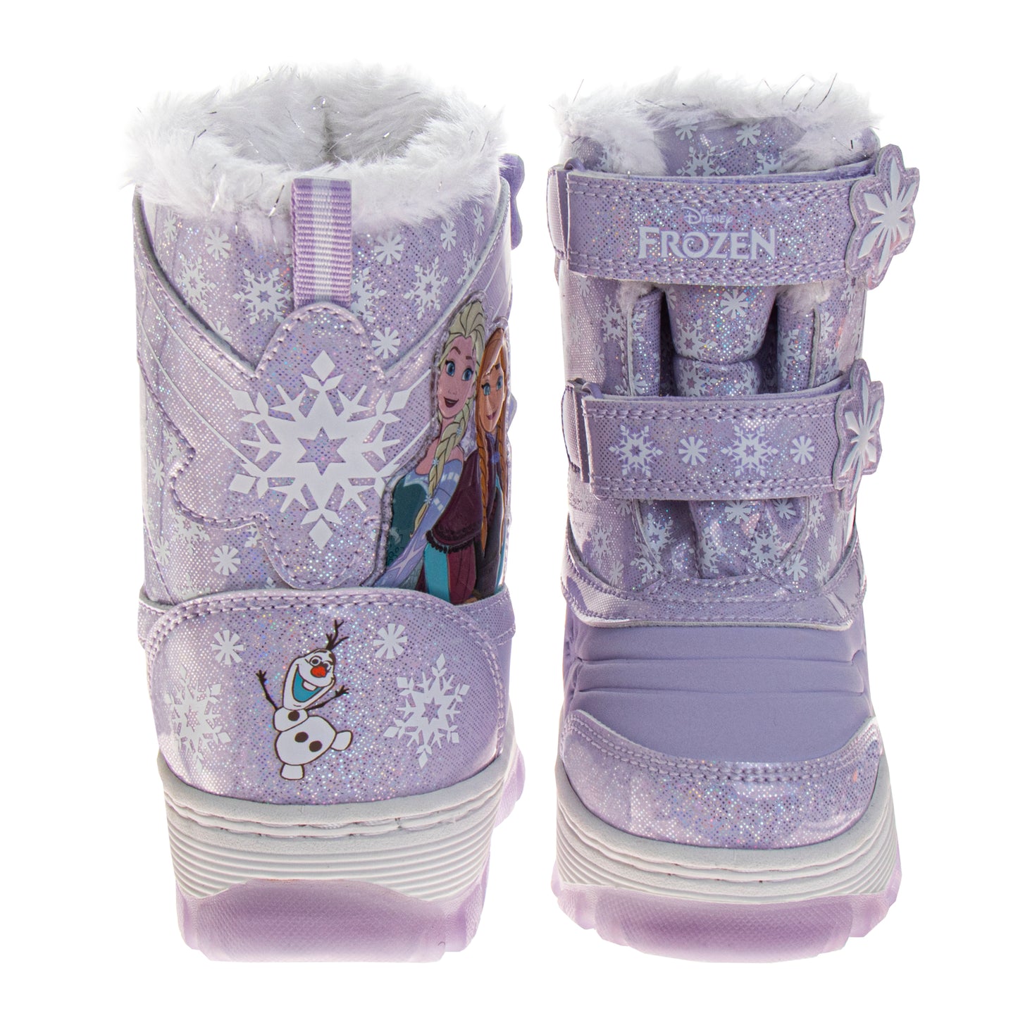 Disney Frozen Elsa and Anna Design Snow Boots Girls  Warm Lined Water Resistant Winter Ready Glitter Detail Toggle Closure (Toddler / Little Kid)