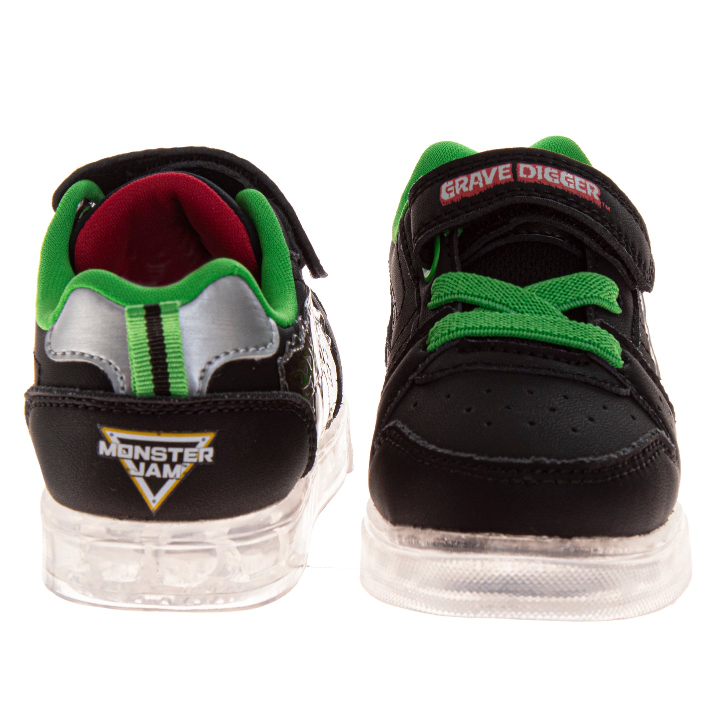 Monster Jam Monster Truck Design Sneakers Boys  Green Details Rugged Tread Action Ready HighImpact Look Velcro Closure (Toddler / Little Kid)