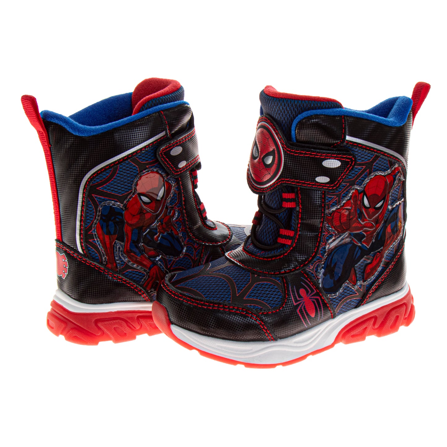 Marvel SpiderMan Snow Boots Boys  Hook & Loop Waterproof Warm Lined Durable Tread Built for Adventure (Toddler / Little Kid)