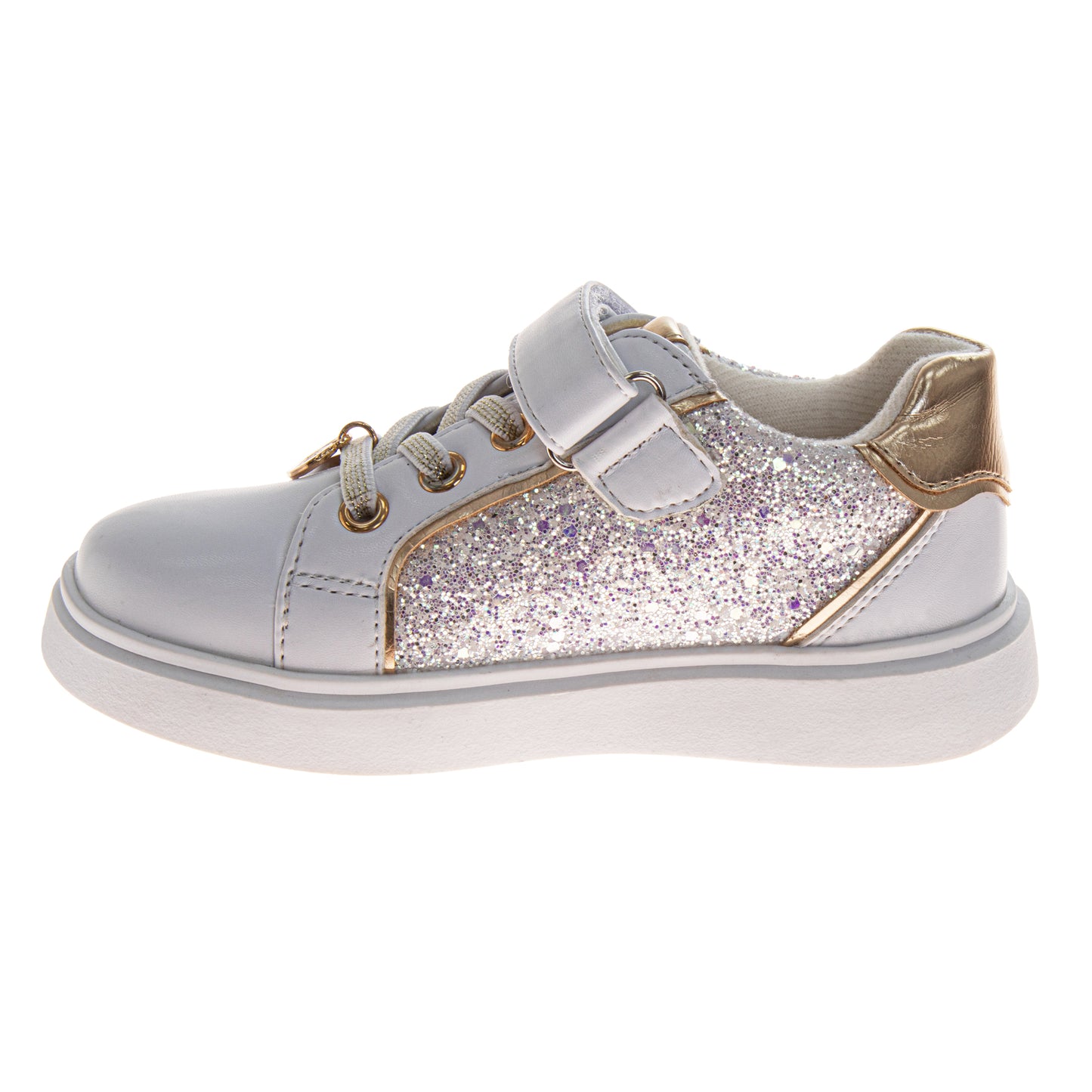 Kensie Girls Sneakers for Girls Glitter Charms Easy Hook-and-Loop Stylish (Toddler)
