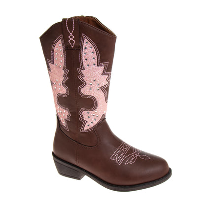 Kensie Girl Cowgirl Boots Girls'  Western Style Fashion Forward Stylish Comfort Fit Durable (Little Kid)