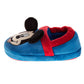 Disney Mickey Mouse Boys' Slippers - Cozy Plush Fuzzy Lightweight Warm Comfort Soft House Shoes - Navy Blue Red (size 5-12 Toddler)
