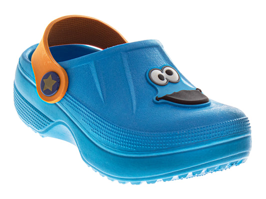 Sesame Street Cookie Monster Character Boys' Clogs Dual Size Comfort Closure ( Toddler/Little Kids)