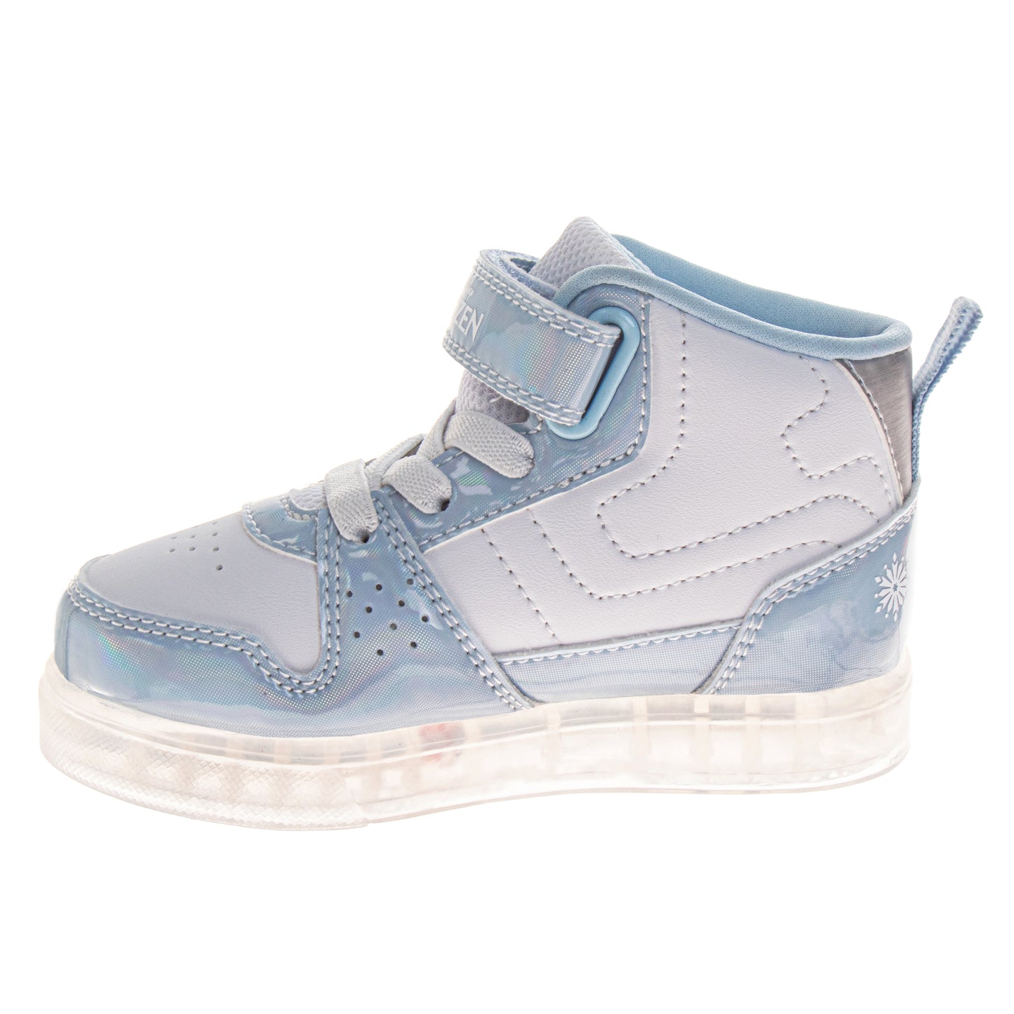 Frozen Girls Anna & Elsa Light-Up High-Top Sneakers with Hook and Loop Closure (Toddler)