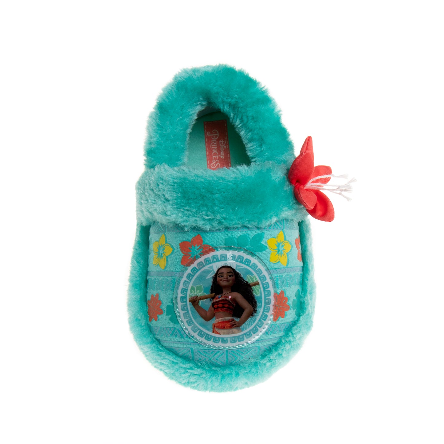 Disney Moana Sea Flower Slippers Girls  Dual Sizes Plush Home Wear Soft Fleece AntiSkid Sole (Toddler)